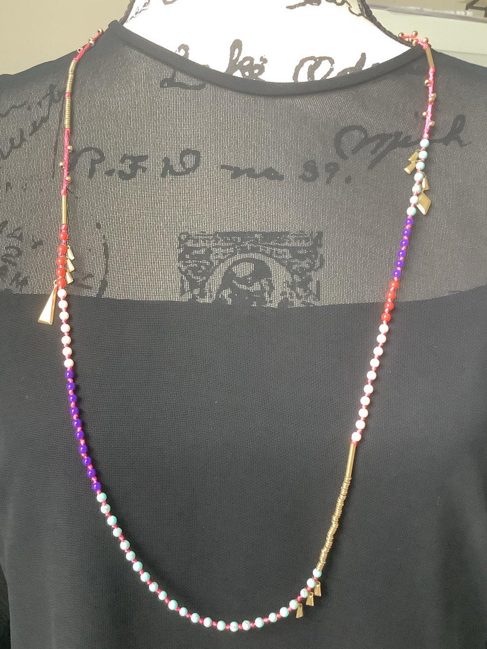 Stella and Dot Colored Bead Long Necklace - Multicolor